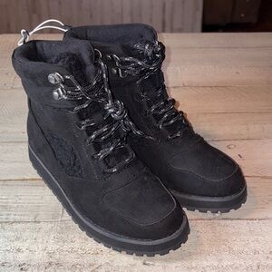 Old Navy Women's Black Lace-Up Boots Size 7